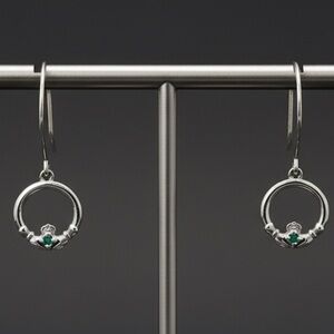 Sterling silver earrings tiny gem